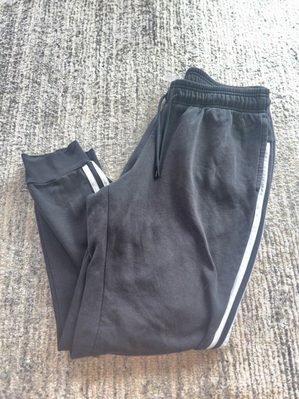 adidas Black Jogger Pants with Side Stripes